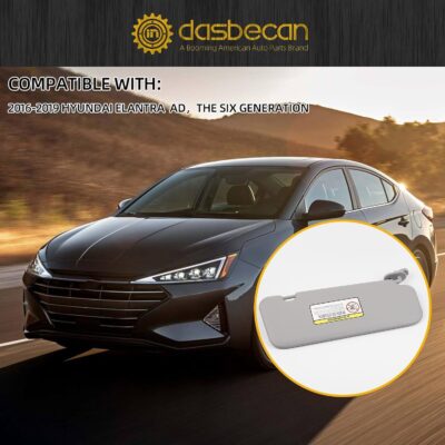 Dasbecan Left Driver Side Sun Visor Compatible with Hyundai Elantra AD(Sixth Gen) 2017 2018 2019 2020 Replace 85210-F0100TTX Gray Without Light - Image 5