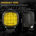 BIGLION.X 4 Inch Pair 160W 18800LM Amber Round LED Offroad Lights Yellow Fog Lights Super Bright Driving Offroad Pod Lights with Wiring Harness IP68 for Pickup Trucks UTV ATV SUV - Image 5