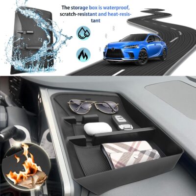 SHAOHAO for 2025 2026 Lexus RX 350 Dash Organizer for 2023 2024 2025 2026 Lexus RX 350/350h/450h/500h Accessories Dashboard Tray RX 350h RX 450h RX 500h Dashboard Organizer Secondary Storage Box - Image 2