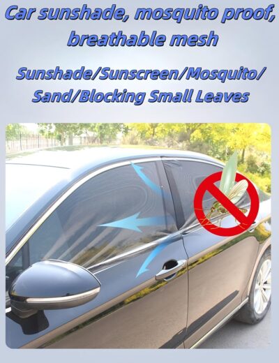 2Pack Mesh Car Side Window Sun Shade Cover,UV Protection Rear Side Window Shade, Stretchy Mosquito Net Curtains,Fit for Most of Cars（23.6"*27.5"） - Image 3