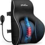 ZIKEE Adjustable Airbag Lumbar Support Pillow Provides Comfortable Support Back Pain Relief and Improves Posture, Ergonomic Memory Foam Back Support Pillow for Office Chair, Car, Home