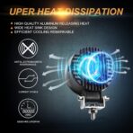 20W LED Motorcycle Fog Lights, 3 Inch Round Daytime Running Light, Additional Driving Spotlights 12V 24V With 3-Wiring Handlebar Switch - Image 6