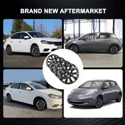 Hubcaps Compatible with Nissan Leaf 2011-2025 ;Nissan SENTRA 2013-2019,16 inch Wheel Covers;Set of 4 Packs (Glossy Black) - Image 8