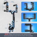 IPOW Large Rearview Mirror Phone Holder for Car 360°Rotatable and Retractable, 2024 Upgraded Four Corners Fixed Anti-Shake Multifunctional Design for All Phones and All Car Rearview Mirror with Button - Image 5