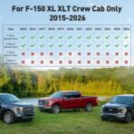 for Ford F150 Seat Covers 2015-2023 2024 2025 2026,Full Set Leather Waterproof Black Trucks Pickup Seat Covers Custom Fit for Ford F150 Accessories,Car Seat Cover for SuperCrew/CrewCab(XL,XLT) - Image 3