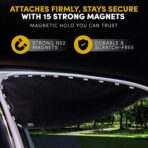 Car Window Shades for Side Window with 16 Magnets, Perfect for Driver's car Sun Visor Extender for Car, Easy On and Off, Foldable Fabric Sunshade for More Safety - Image 6