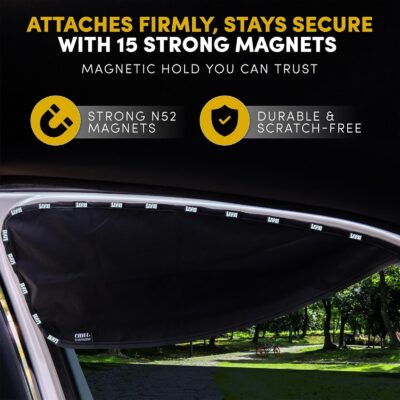 Car Window Shades for Side Window with 16 Magnets, Perfect for Driver's car Sun Visor Extender for Car, Easy On and Off, Foldable Fabric Sunshade for More Safety - Image 6