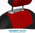 BDK PolyPro Car Seat Covers Full Set in Red on Black – Front and Rear Split Bench Seat Covers, Easy to Install, Accessories for Auto Trucks Van SUV - Image 12