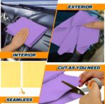 Premium Shammy Towel for Car, Super Absorbent 2 Pack 26""x17"" Car Drying Towel, Reusable Soft Car Wash Cloth, Chamois Cloth for Car, Dust Remove, No Scratch/Spot/Streak, Blue & Purple - Image 6