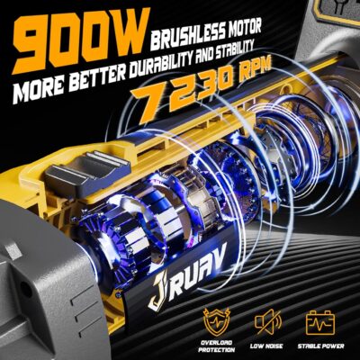 Cordless Buffer Polisher for Car Detailing,7230 RPM Car Buffer Polisher,21V 4.0Ah Li-ion Battery,Cordless Polisher With 29 PCS Car Detailing Kit,for Polishing, Waxing, Boat Sanding, Scratch Removing - Image 2