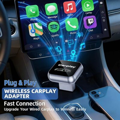 2026 Upgraded Wireless CarPlay Adapter for Apple iPhone, Plug and Play, Fast Auto-Connect, Realtek 8730E Chip Stable & No Latency, Wired to Wireless Adapter with USB-A/Type-C Port Gray (CT106) - Image 3