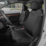 BDK Black Car Seat Covers Full Set - Universal Fit Matching Set Seat Covers for Trucks & Car Seat Protector for SUV - Front Seats, Rear Back Bench, & Headrest Seat Covers for Cars Interior Covers - Image 3