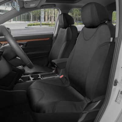 BDK Black Car Seat Covers Full Set - Universal Fit Matching Set Seat Covers for Trucks & Car Seat Protector for SUV - Front Seats, Rear Back Bench, & Headrest Seat Covers for Cars Interior Covers - Image 3