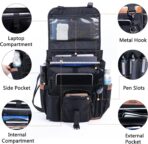 Car Seat Organizer with Lid and Laptop Compartment (Fits 15.6"), Front Seat Passenger Organizer with Adjustable Strap, Multiple Pockets, Portable Office Bag, Water-Resistant 1200D Polyester - Image 3