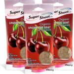 Super Sheet, Organic Under the Seat Car Air Freshener, Long Lasting Fragrance, Cherry Scent, 3 Pack