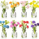 Ripeng Set of 8 Car Dashboard Decorations Flowers Cute Car Accessories for Women Mini Flowers Bouquet Vehicle Interior Decor with Double Sided Tape for Rear View Mirror Dashboard