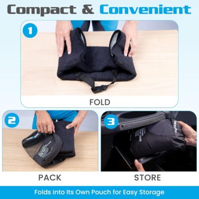 HAPPEGEAR Happeseat Waterproof Car Seat Cover & Protector – Universal Fit Car Seat Towel Cover – Non-Slip Backing, Easy Install & Storage, Machine Washable, Fits Front & Back, Black - Image 6