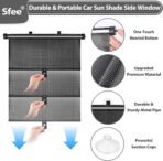 Sfee Car Window Shades for Baby-2 Pack Retractable Side Window Car Sun Shade Blocks UV Rays & Heat for Sun Protection Roller Sunshade Visor Window Shade for Kids,Passengers,Pets (20''x22'') - Image 5