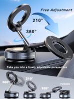Upgraded 360° Nano Gel Vacuum Magnetic Phone Holder, 108+LBS Heavy Duty Suction Cup Phone Mount for Car Dashboard & Windshield, 3000gf MagSafe Compatible with iPhone 17/16 Pro Max - Image 6