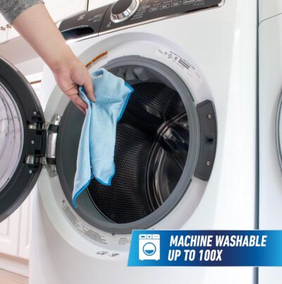 Unger Professional 18” x 18” Large Professional-Grade Microfiber Cloth Towels, 3 Pack, Multi-Purpose Wet and Dry Cleaning Cloths for Kitchen, Bath, Auto, Appliances, Car Supplies - Image 6