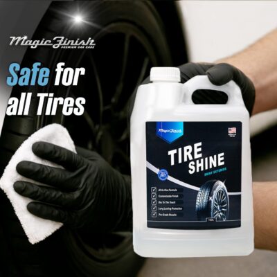 Magic Finish Tire Shine (1 Gallon) – Silicone-Based Tire Dressing for Long-Lasting Wet Look – High-Gloss Car Cleaning Supplies for Pro Detailing Results - Image 6