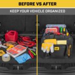 CAT® FlexTrunk Car Trunk Organizer Storage - Collapsible Dual-Compartment Automotive Adjustable Pockets Expandable Sturdy Multipurpose Folding Cargo Store for Auto Backseat, Black (CATO-201) - Image 5