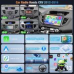 4GB+64GB Car Radio for Honda CRV 2012 2013 2014 2015 2016, 10 Inch IPS Touch Screen CRV Car Stereo with Wireless Carplay/Android Auto, DSP, Bluetooth, Backup Camera, Built-in GPS, FM Radio - Image 2