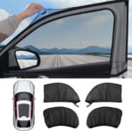 4-Pack Car Window Shades with Insect Screen, UV Blocking & Breathable Mesh, Universal Fit for 96% Cars, for Baby Kids Travel Camping, Heat Insulation & Privacy Protection