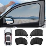 4-Pack Car Window Shades with Insect Screen, UV Blocking & Breathable Mesh, Universal Fit for 96% Cars, for Baby Kids Travel Camping, Heat Insulation & Privacy Protection
