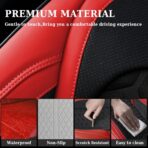 Coverado Car Seat Cover, Front Seat Cover, 2PCS Car Seat Protector, Seat Covers for Cars, Breathable Faux Leather Car Seat Cushion, Car Seat Protector, Red Car Seat Covers Winter Fit for Most Vehicles - Image 4