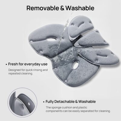 CabSupport Lumbar Support for Office Chair M5 Plus – Ergonomic Support Seat for Posture Correction and Lower Back Pain Relief – Extra Wide & Sturdy, Washable Pads for Office, Home, Car & Floor Sitting - Image 9