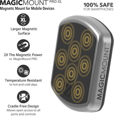 Scosche MPTFM MagicMount Pro Magnetic Car Phone Holder - Strong Magnet Mount for iPhone and Android - Secure Magnetic Flush Mount for Car Dashboard - Universal 360° Adjustable Mobile Cell Holder - Image 2