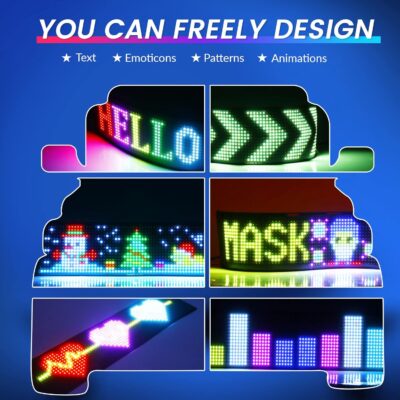 KJOY USB 5V LED Sign, Bluetooth, App Control, Flexible, Programmable Custom Text Pattern Animation Scrolling Display for Car, Store, Party, Bar, Hotel, Concert, 14.6''x3.6'' - Image 6