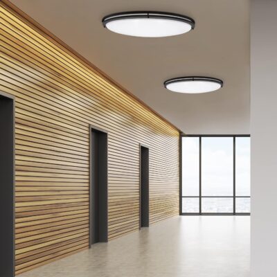 Maxxima 32" Oval Black LED Ceiling Mount Light Fixture, 5500 Lumens, 3 CCT Color Selectable 3000K/4000K/5000K, Dimmable Flush Mount Indoor Light, Perfect for Kitchen or Bedroom Lighting - Image 3