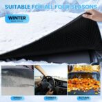 lootaan Windshield Cover for Ice and Snow - Heavy-Duty Winter Frost Guard with Side Mirror Pockets, Waterproof All-Weather Windproof Car Window Cover for Cars, Trucks, SUVs - Image 8