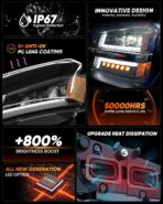 Z-OFFROAD LED Headlights Assembly DOT Approved with DRL Turn Signal Hi/Low Sealed Beam Side Marker Compatible with 2003-2006 Chevy Silverado Avalanche - Image 5
