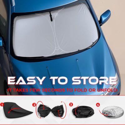Autotech Park Foldable Sunshade Compatible with 2011-2017 Lexus CT-200H Hatchback, UV Reflective and Easy Storage, Custom-fit Car Windshield Sun Shade - Image 5