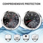 RACETECH 110mm (4-3/8") 2 Gauge Set - 2in1 GPS Speedometer Tachometer + 4in1 Oil, Water Fuel Volt Gauge Set – 7 Color LED Black Dial IP67 Waterproof 12V/24V – for Car Truck, Moto, Marine - Image 3