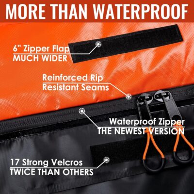 Car Rooftop Cargo Carrier Bag, 21 Cubic Feet 100% Waterproof Heavy Duty 840D Car Roof Bag for All Vehicle with/Without Racks - Anti-Slip Mat, 6 Door Hooks, Storage Bags, 2 Extra Straps, Luggage Lock - Image 3