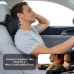 2 Pack Car Neck Pillow Soft Breathable Headrest Pillows for Driving Support, Universal Fit for Most Car Seats Decor Accessories（Black） - Image 2