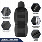 Skechers Men’s Seat Covers, Air-Cooled Memory Foam Car Seat Covers Front Seats, Airbag Compatible,Universal Fit for Most Cars, SUVs, Vans and Trucks,Black - Image 4