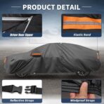 X AUTOHAUX Car Cover for Honda Civic Sedan/Coupe 210D-PU Outdoor Full Car Cover All Weather with Door Zipper for Waterproof Windproof Sun Rain Snow Protection - Image 6