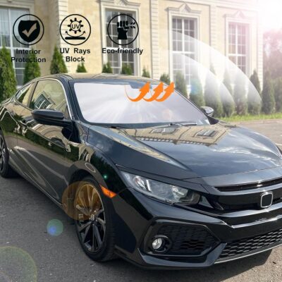 Windshield Sun Shade Custom Fit for 2016-2021 Honda Civic Accessories Sunshade Protect Car from Sun Rays & Heat Damage Keep Cool - Image 6