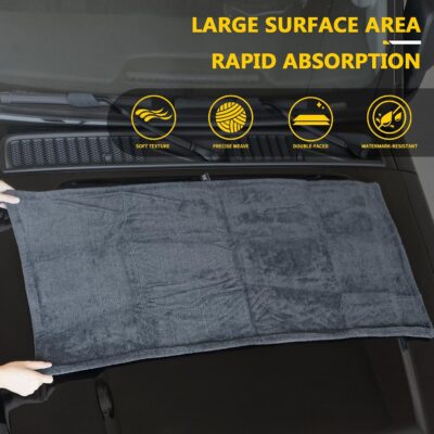 2 Pack Car Drying Towels (48”x24”),Extra Large Double-Twist Pile Drying Towels Car Detailing for Car Care Wash,Car Super Cleaning Supplies Accessories kit,Ultra Absorbency - Image 4