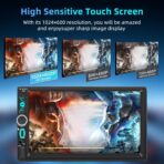 7" Wireless Double Din Car Stereo with Carplay, Android Auto, Bluetooth, Multimedia Car Audio Support Mirror Link, Backup Camera, FM/AM, HD Touchscreen, Aux Input Car Audio Receivers - Image 5