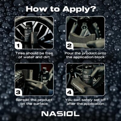 Nasiol DetailerShine Tire Gel, Long Lasting Shiny Tire Dressing, Deeper&Richer Black, Ultimate UV Protection, Easy Application, Non-Greasy Formula 16.9 fl oz - Image 7