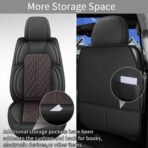 Car Seat Cover Custom Fit for Ford F150 2009-2026 Faux Leather Seat Cover Set Compatible with Regular Cab Super Cab Super Crew Pickup Truck Cushions (Black Redline, Front Seat) - Image 5