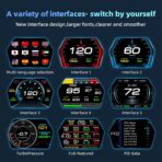 MH HUD Heads Up Display for Car, OBD2 + GPS Dual System, OBD2 Gauge Display, Digital Speedometer MPH Water&Oil Temp Meter Tachometer Driving Overspeed Alarm for All Car, OBD2 for 2008+ Vehicle - Image 3