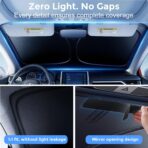 [Upgrade] DooGooCoo Windshield Sun Shade - Small, Sunshade for Car Windshield [Heat Shield & UV Block] Car Sun Shade Protect Interior & Keep Car Cooler Foldable Front Windshield Shade (57x29 Inches) - Image 5