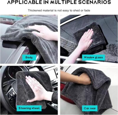 Microfiber Towels for Cars, 15.7"x23.6" 1200 GSM Ultra Thick Soft Car Detailing Drying Towel, Super Absorbent Double Twisted Loop Cloth Cleaning Towel for Car Truck SUV - Image 7
